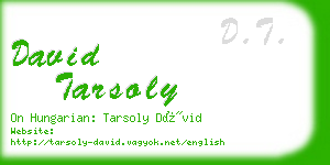 david tarsoly business card